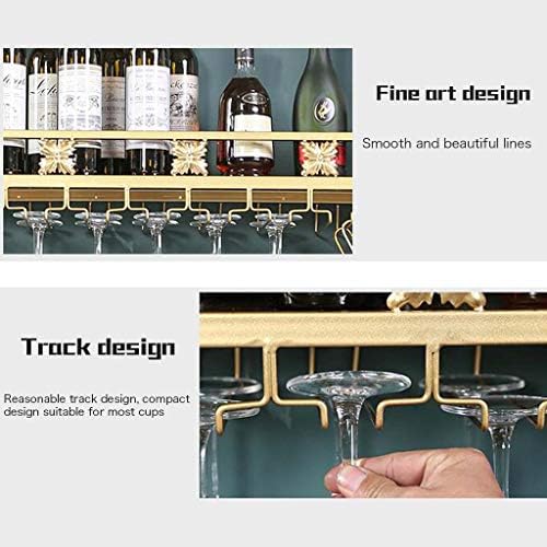 Pimex Wall-Mounted Wine Rack with Hooks and Double Layer Storage