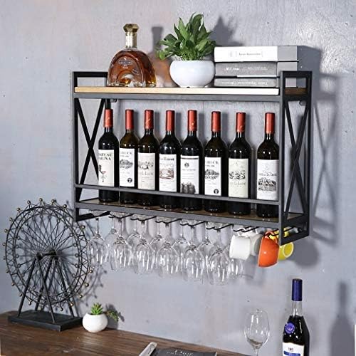 Solid Wood Iron Wall-Mounted Wine Rack