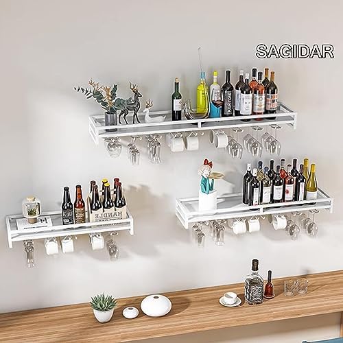 SDdPulse Wall Mount Floating Wine Rack - 6080100cm BlackWhiteGold