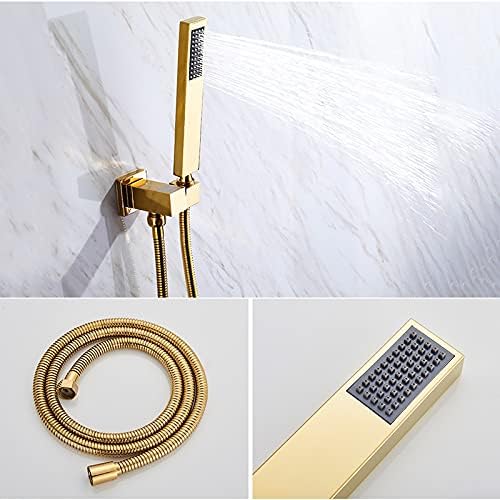 Gold Shower Faucet Set with 6 Massage Jets