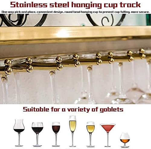 Wall-Mounted Wine Rack 2-Layer Stainless Steel Gold Brushed