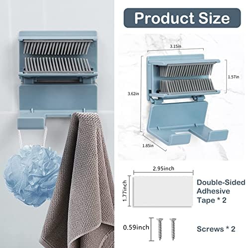 Oneasmot Shower Hair Catcher Wall Blue