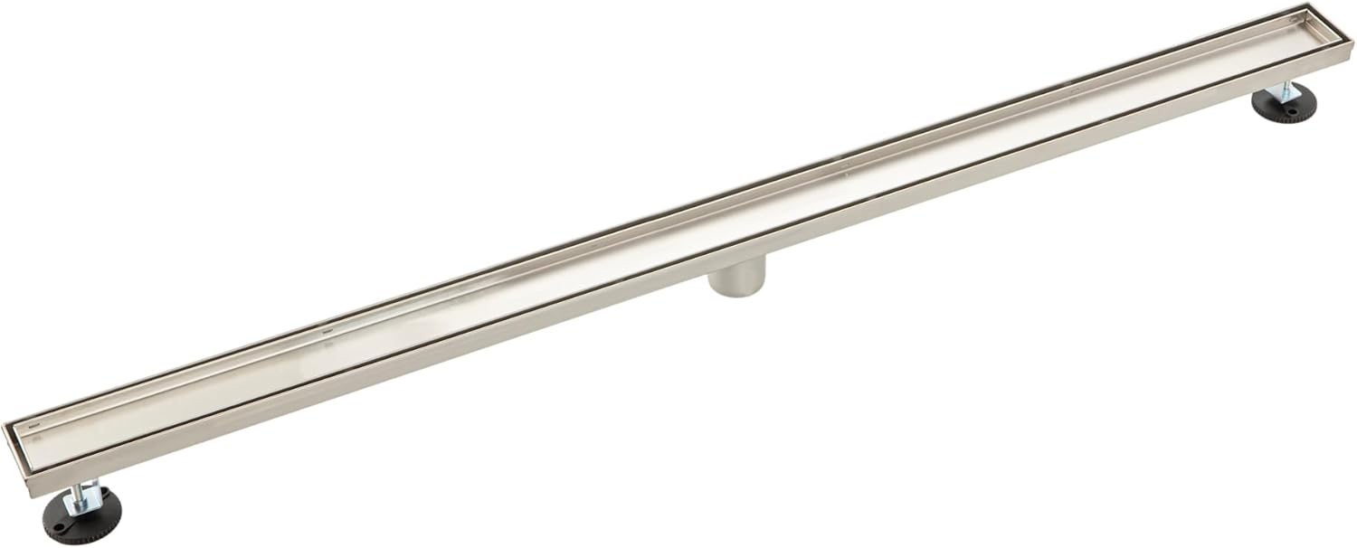 JECONNY 48 Inch Linear Shower Drain with 304 Stainless Steel Panel
