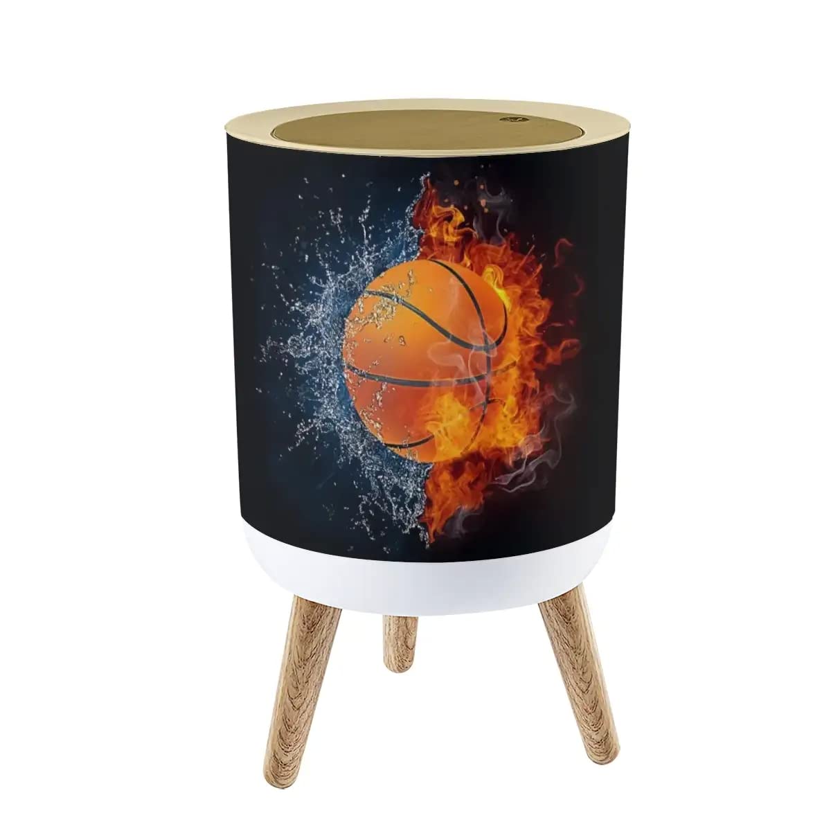 NBWEE Shabby Chic Trash Can with Lid 18 Gallon