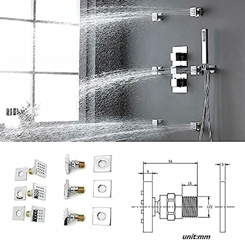 TECKI Thermostatic Shower System with LED Handheld and Shower Head