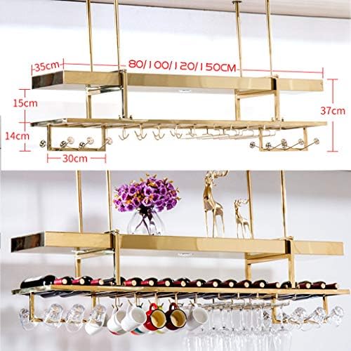 ZJDYDY Wall-Mounted Wine Rack 2 Layers Stainless Steel Adjustable Rack