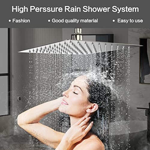 Dlvsoby 10 Inch Rain Shower Wall Mount System with Handheld Spray