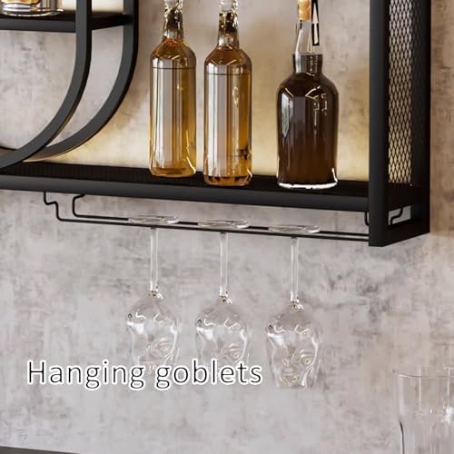 JIAOCKJIAO Wall Mounted Wine Rack with 3 Tiers