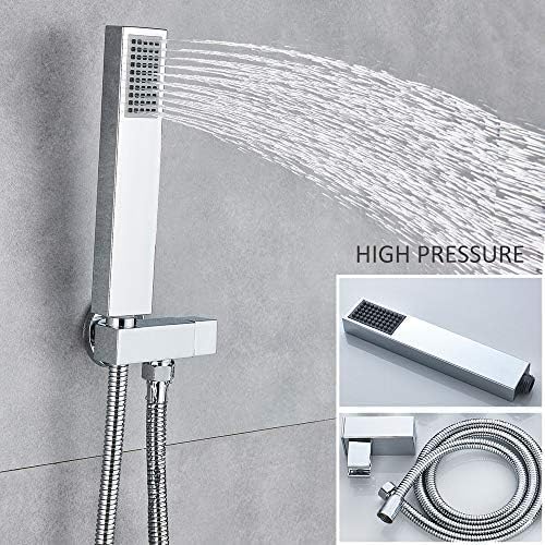 TECKI 3-Way Digital Bath Shower Set with Rainfall Head and Handheld