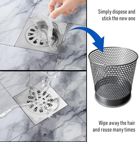 20 Pack Disposable Drain Hair Catcher Stickers