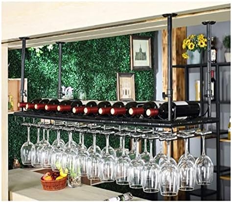 ALDEPO Adjustable Height Wall Wine Rack - Black 60x35cm