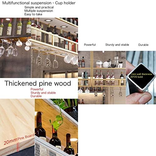 Pimex Wall-Mounted Wine Rack with Double Layer and Partitions