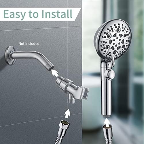 WHZeffect Handheld Shower Head with 8 Spray Modes and Power Wash 1