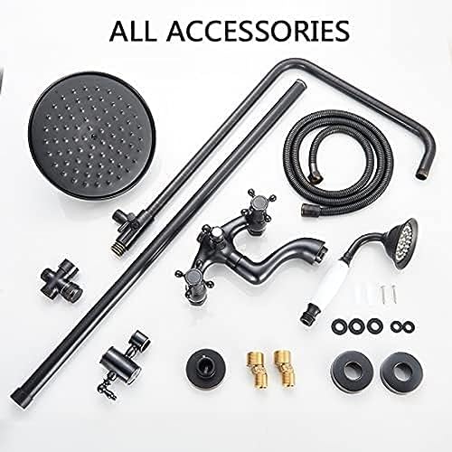 TECKI Dual Handle Bath Shower Trim System Black Brass