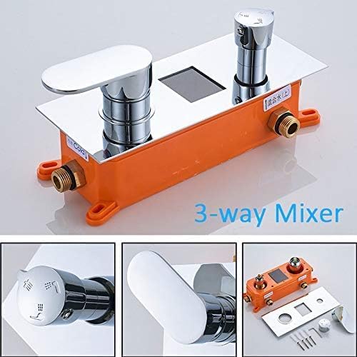 TECKI 3-Way Digital Bath Shower Set with Rainfall Head and Handheld