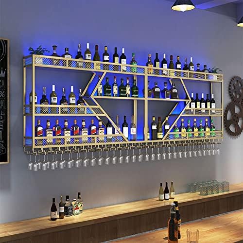 LED Wall Mounted Wine Rack with Glass Holders