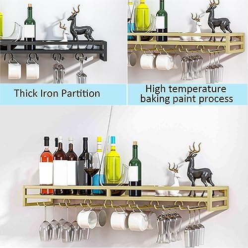 LIGUOYI Wall-Mounted Wine Rack 6080100CM Black Gold White