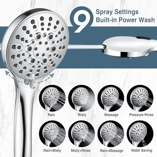 Bright Showers Handheld Showerhead with 9 Spray Settings 1
