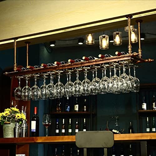 Ceiling Hanging Bar Wine Rack - 80x3cm Wrought Iron Storage Shelf