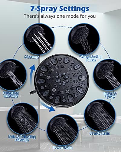 VMASSTONE High Pressure Shower Head with 7-Spray Settings