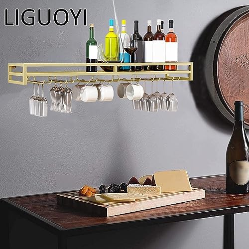 LIGUOYI Wall-Mounted Wine Rack 6080100CM Black Gold White