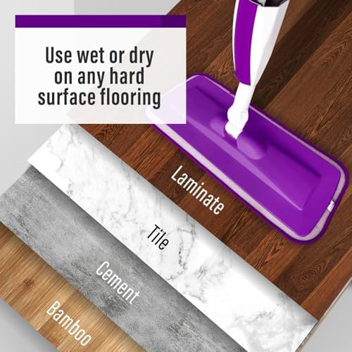 Panda Grip Wet Spray Mop with 14 oz Refill and 3 Microfiber Pads