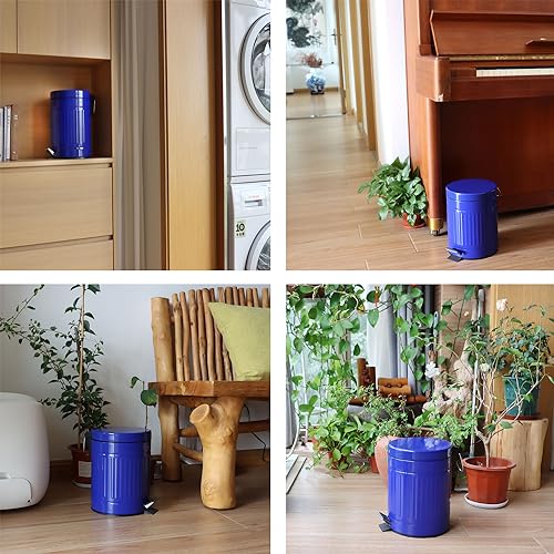 5L Round Step Pet Trash with LidMini Metal Pedal Bin