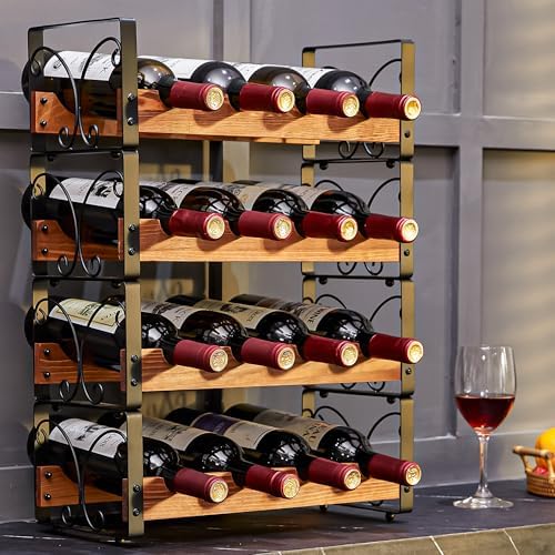 Xcosrack Freestanding Wine Rack with 4 Tiers and Patent Design