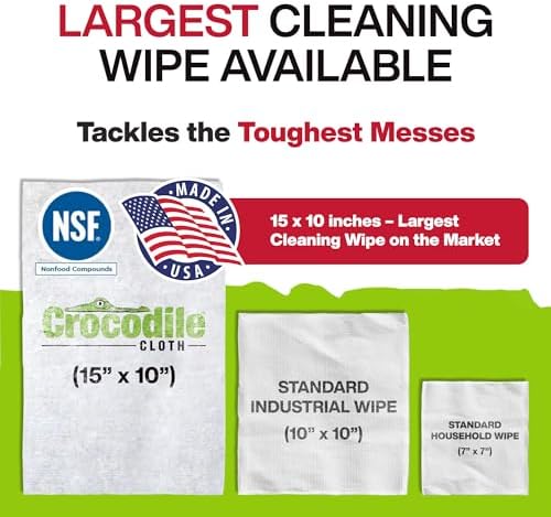 Crocodile Cloth PowerScrub - 80 Dual Surfaced Cloths 10in X 15in