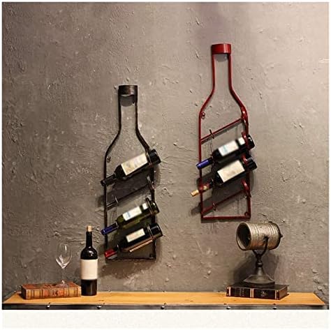 ALDEPO Wall-Mounted Wine Rack Red Retro Industrial Style