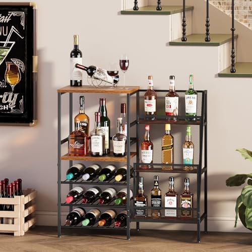 Hayexiha 3-Tier Freestanding Wine Liquor Rack Cabinet