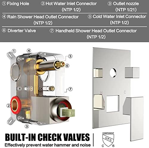 Dlvsoby 10 Inch Rain Shower Wall Mount System with Handheld Spray