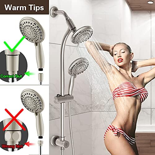 Egretshower Handheld Rain Shower Combo with 275 Slide Bar