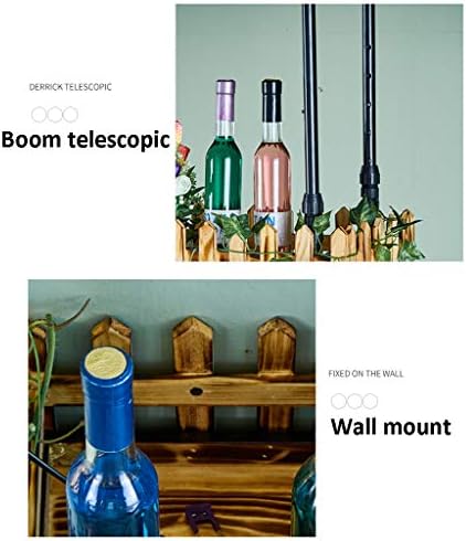 Retro Wall Mounted Wine Rack Industrial Metal and Wooden