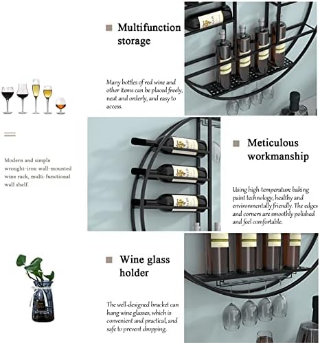Pimex Wall-Mounted Wine Rack with Stemware Holder Black 80x11x80cm 1