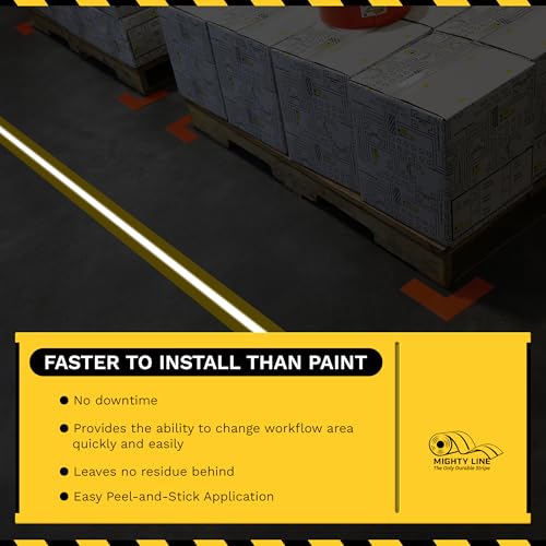 Mighty Line Heavy-Duty Reflective Floor Tape 4 Yellow 75 Roll