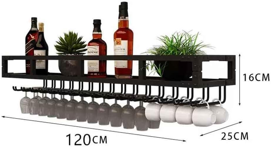 Wall Mounted Wine Rack with LED Glass Holder