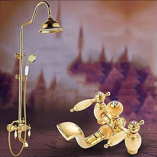 TECKI Luxury Brass Rainfall Shower Set 8 Inch Handheld