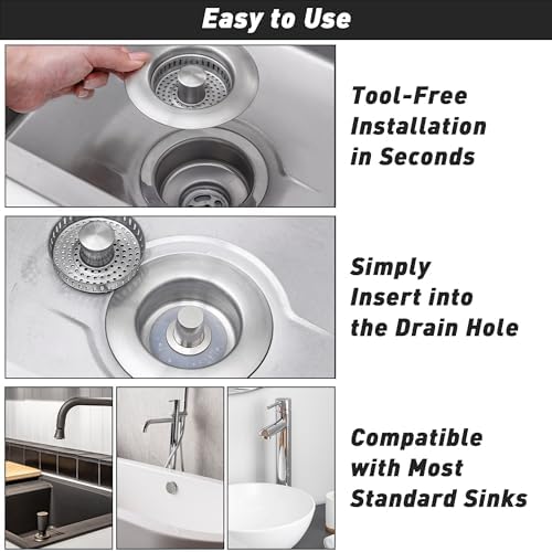 KENPMA 3-in-1 Kitchen Sink Drain Strainer