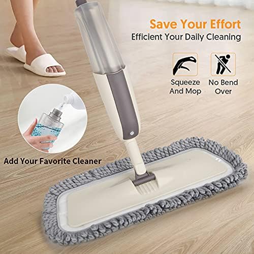 MEXERRIS 3x Reusable Microfiber Spray Dust Mop for Hardwood Floors