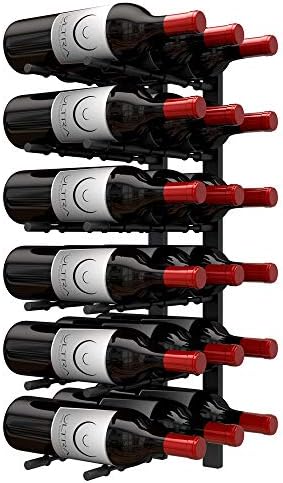 Ultra Wine Racks Wall-Mounted Label-Out Wine Racks 18 Bottles Matte Black