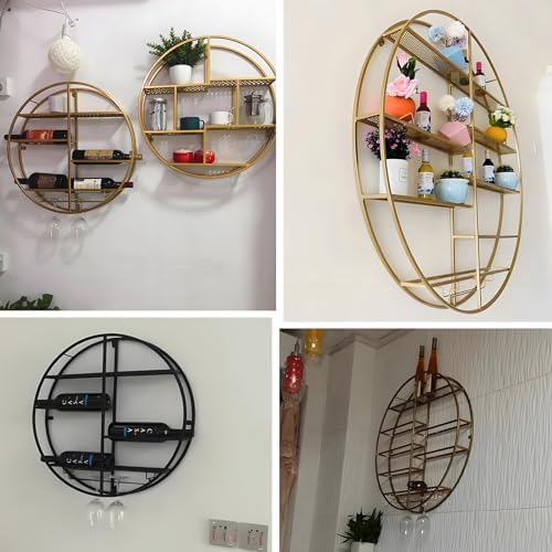YVYKFZD Wall Mounted Wine Rack Black 60x11x60cm