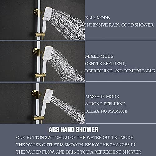 White Waterfall Shower System with Handheld Combo Set