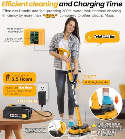 Qimedo 6000mAh Power Mop M1 800RPM Cordless Scrubber