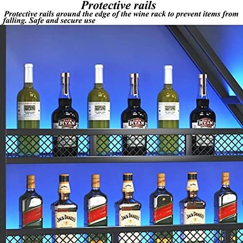 LED Wall Mounted Wine Rack with Glass Hangers 1