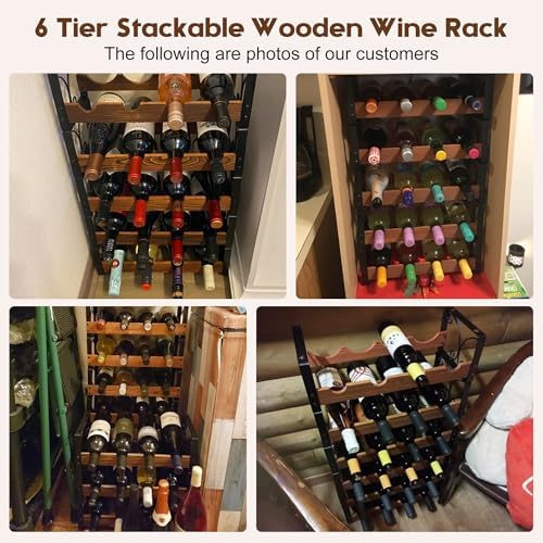 X-cosrack 6-Tier Freestanding Wine Rack with 24 Bottles Capacity