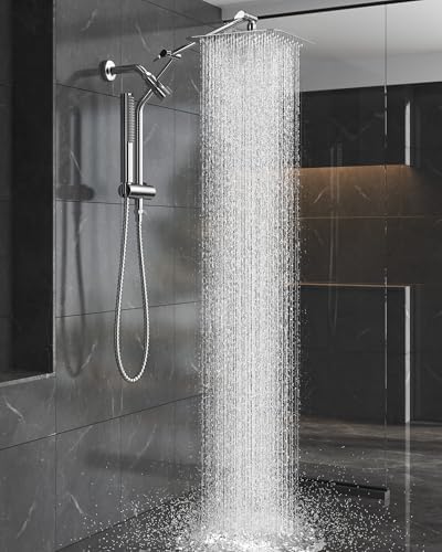 Veken 10 All Metal Rain Shower Head with Handheld Combo 1