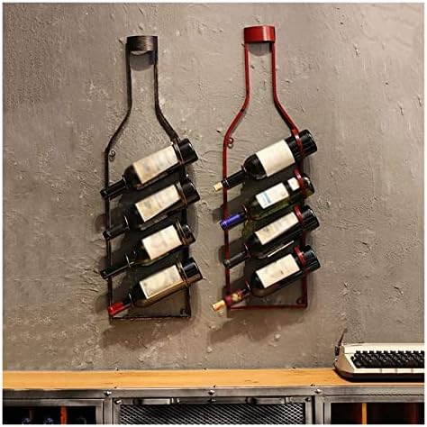 ALDEPO Wall-Mounted Wine Rack Red Retro Industrial Style