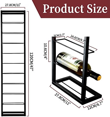 AQAREA Wall Mounted Wine Rack 10 Bottle Holder - Black
