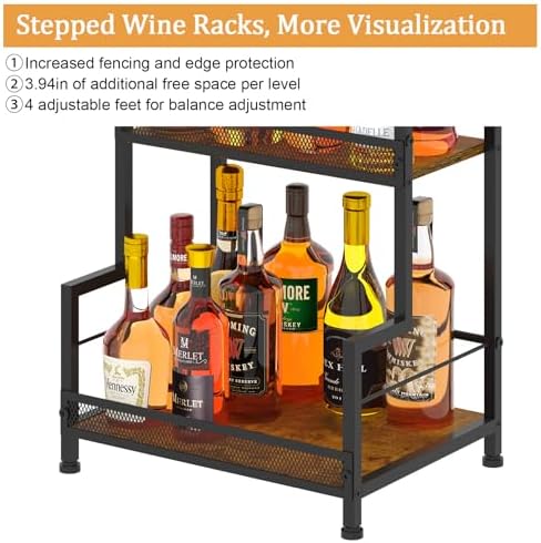 Bliesosfud Upgraded 3 Tier Liquor Stand for Home Bar